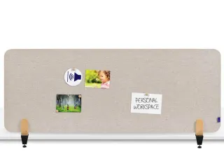OUTLET Elements Bureauscherm akoestisch 60x160cm Beige klemmen - 2