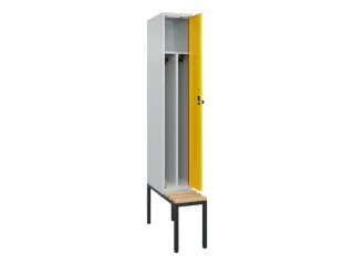 locker met bank,voor scheiding van kleding,HxBxD 2120x300x815mm,1vak - 1