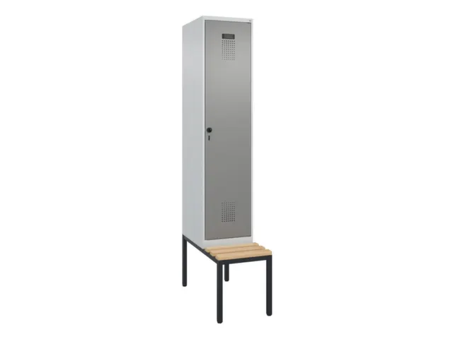 locker met bank,voor scheiding van kleding,HxBxD 2120x400x815mm,1vak