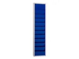 orderplanner,10vakken,HxBxD 1278x315x74mm,plank(en) plaatstaal,blauw