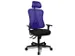 Siège Bureau Pivotant Assise Noir Dossier Maille Bleu