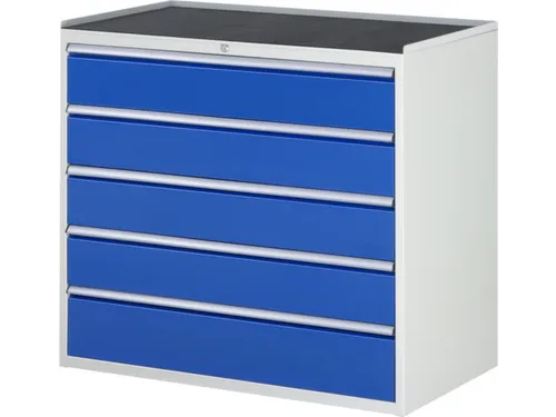 ladekast 1035x1145x650mm 5laden cilinderslot RAL7035 RAL5010 metaal
