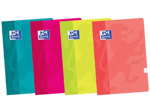 Schrift Oxford school touch A4 72blz ruit 10mm assorti