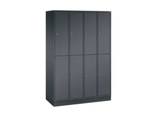Dubbeldekse garderobekast,HxBxD 1950x1220x500mm,4x2vak.,vak B 260mm - 2