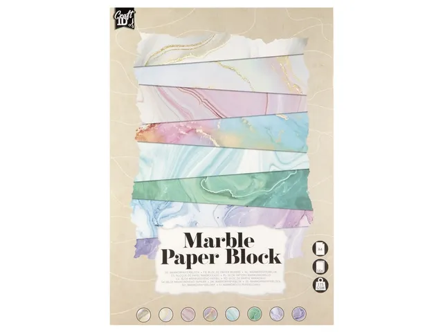 Hobbykarton CraftID A4 175gr marmer 16 vel