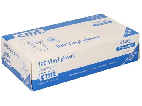 Handschoen CMT XL vinyl poedervrij wit 100 stuks