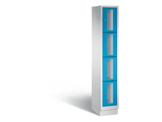 Lockerkast 1800x320x500mm 1x4 vakken Cilinderslot, Sokkel, RAL5012 - 2