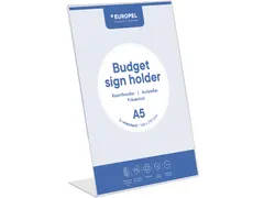 Kaarthouder A5 Glashelder Polystyreen L-Stand