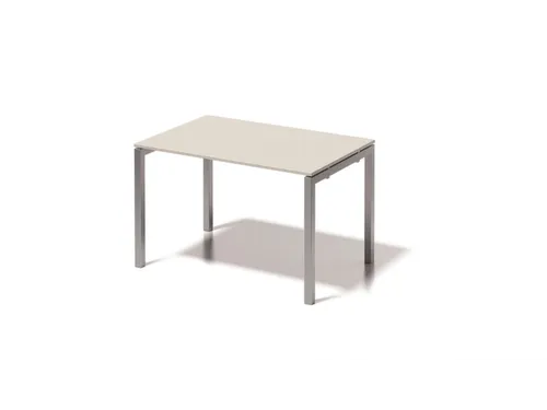 bureau HxBxD 740x1200x800mm blad grijswit 4-voeten zilverkleurig