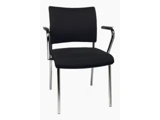 Bezoekersstoel Armleuningen Zwart Stof 430x480x450mm - 1
