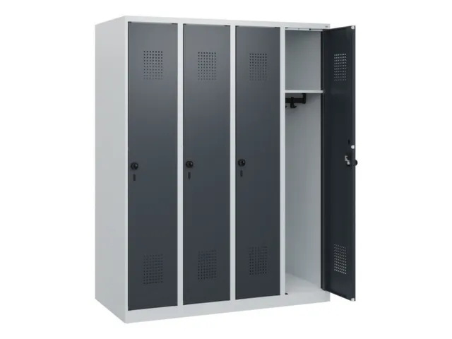 schoollocker,HxBxD 1530x1200x500mm,4vak,vak B 300mm,draaigrendel