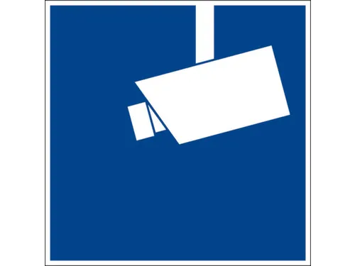 aanwijzingsbord,Aanwijzing videobewaking,PVC,blauw/wit,om te verlijmen