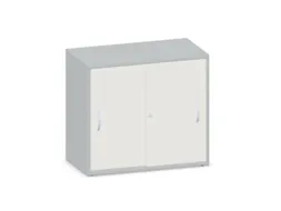 Schuifdeurkast 720x800x430mm Decor Romp Lichtgrijs Decor Front Wit