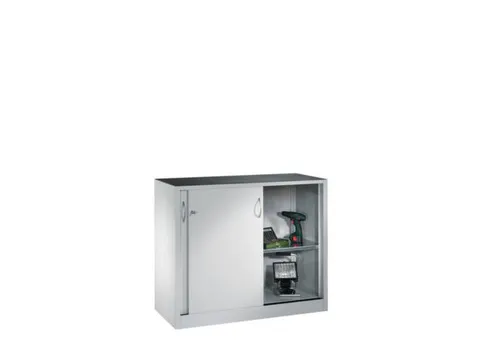 schuifdeurkast,HxBxD 1000x1200x400mm,romp RAL7035,front RAL7035