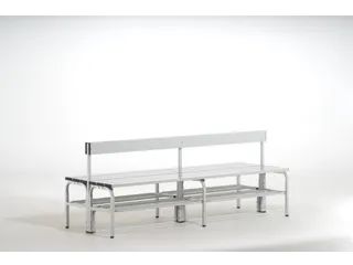 dubbele zitbank,HxLxD 770x2000x725mm,alu. lijsten,frame RVS RAL7035 - 1