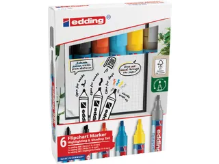 Edding 385 Flipchart effect marker Assorti + 380 en 383 6 stuks - 4
