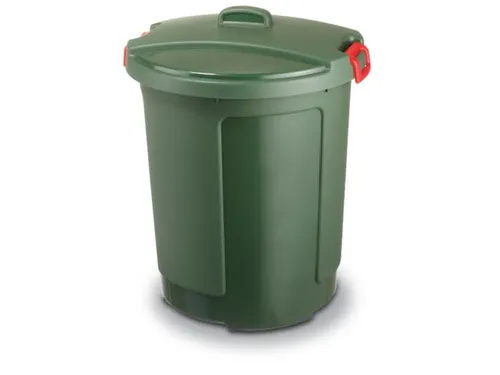 afvalbak,HxØ 640x390-490mm,romp PP groen,deksel PE groen