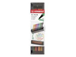 Viltstift STABILO Pen 68 Medium 1.0mm clickset à 10 kleuren
