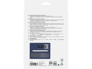 Houtskoolset Faber-Castell 8-delig: 5 houtskoolpotloden (extra super z - 3