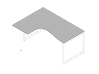 hoek-bureau,HxBxD 730x1600x1200mm,blad grijs,verdieping links - 1