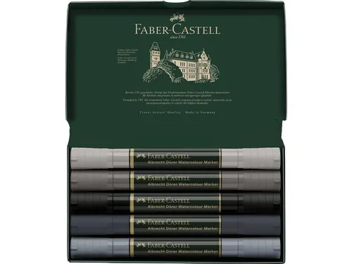 Aquarel marker Faber-Castell Albrecht Dürer, doos á 5 stuks Grey ton