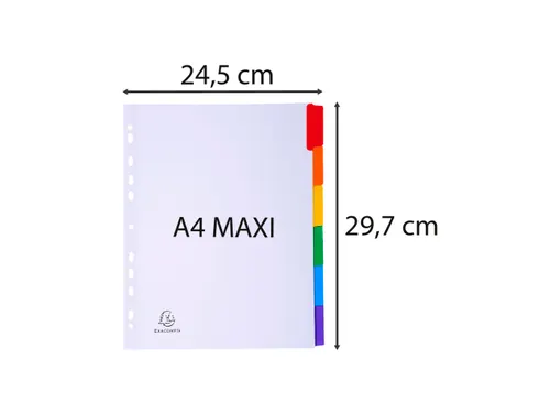 Tabblad Karton 160 Gram A4 + index 6 tabs wit
