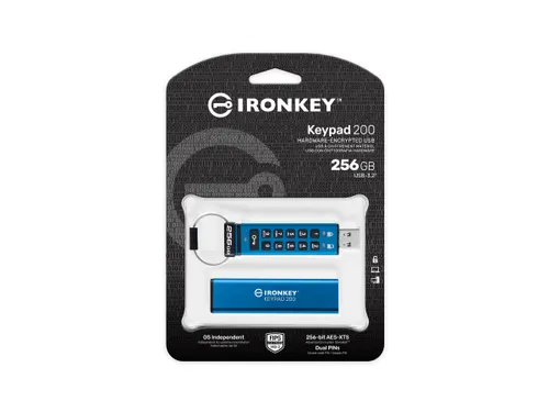 256GB IronKey Keypad 200, FIPS 140-3 Lvl 3 AES-256 versleuteld