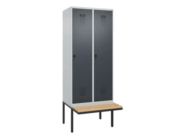 locker met bank,voor scheiding van kleding,HxBxD 2120x800x815mm,2vak
