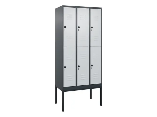 dubbeldekse locker,HxBxD 2120x900x500mm,3x2vak.,vak B 300mm