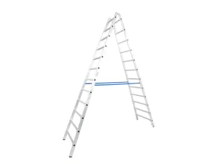 Bokladder Dubbelzijdig 3.47m 2x12sporten Aluminium Scharnieren - 3