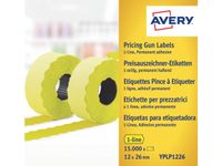 prijstangetiketten Avery permanent 12x26mm geel 10 rol in doos