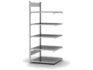 Inhaakstelling Aanbouwveld 1750x760x635mm 5Legborden Dubbel Verzinkt - 2