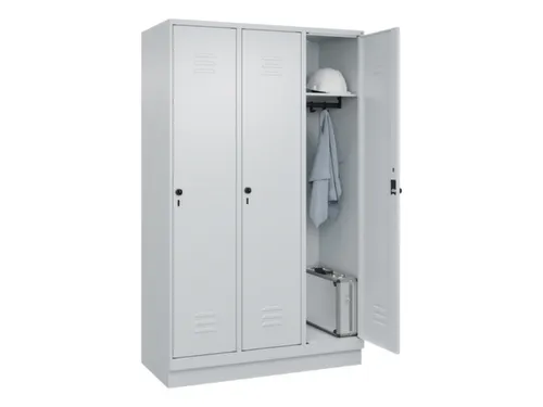 locker,HxBxD 1950x1200x500mm,3vak,vak B 400mm,draaigrendel,sokkel