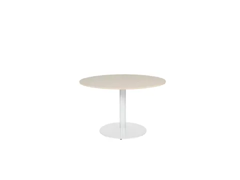 Linesto Vergadertafel Vaste Hoogte 120cm Rond Robson Eiken 25mm Wit
