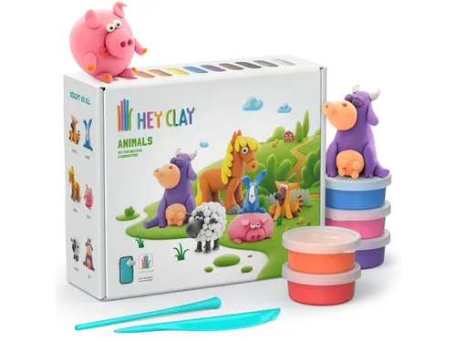 Hey Clay Klei set Animals 15 delen boerderijdieren