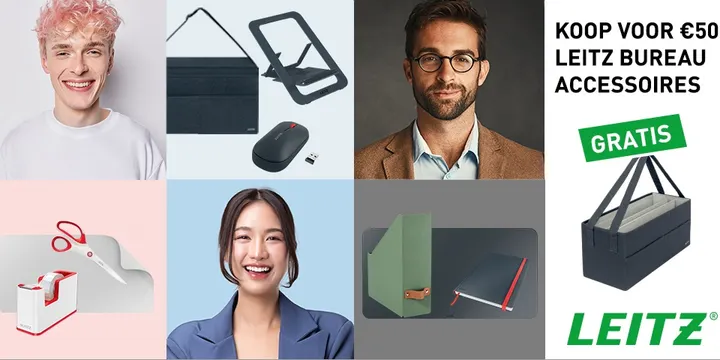 Gratis Leitz opbergtas bij aankoop Leitz bureau accessoires!