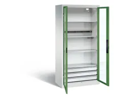 acculaadkast 1950x930x500mm 5stekkerdozen 230V cil.-slot front RAL6011