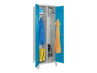 garderobekast,HxBxD 1850x600x500mm,2vak,RAL7035,front RAL5012 - 2