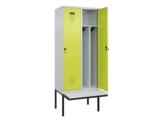 locker met bank,voor scheiding van kleding,HxBxD 2120x800x815mm,2vak - 1