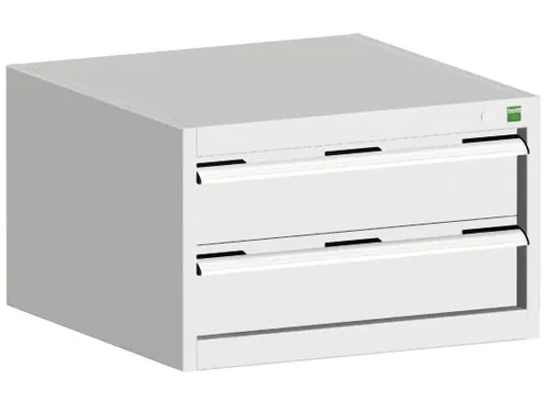 ladekast HxBxD 400x650x525mm 2laden RAL7035 front RAL7035