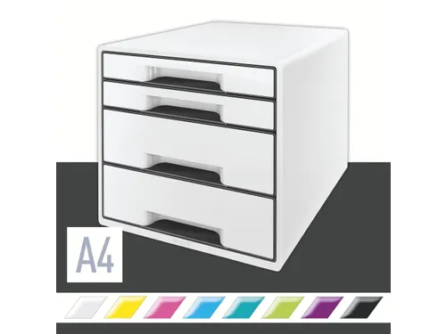 Ladenbox Leitz WOW Cube 4 laden wit/zwart