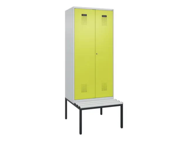 locker met bank,voor scheiding van kleding,HxBxD 2120x800x815mm,2vak