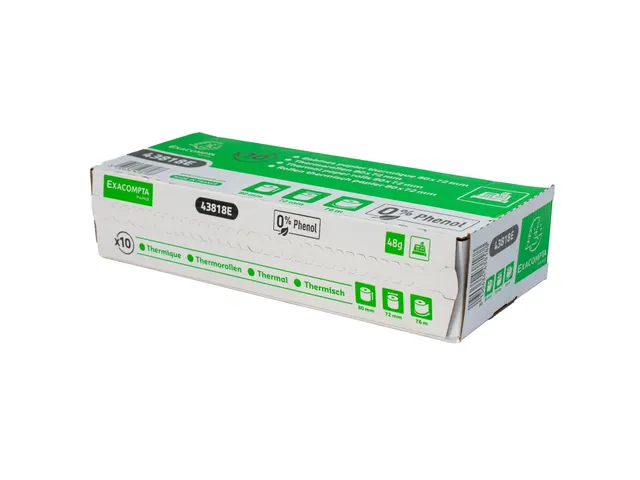 Bobine pour tickets de caisse 80x72- 76m - 1 pli thermique 48m2 sans P