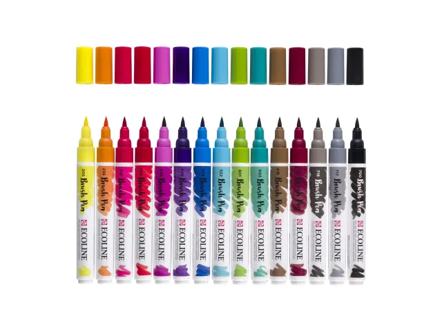 Brushpen Talens Ecoline set à 15 kleuren