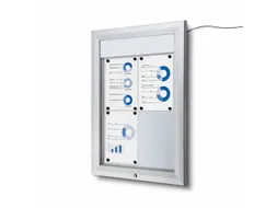 Outdoor mededelingenbord 4x A4 met logopaneel LED verlicht
