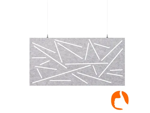 Akoestisch plafondpaneel met patroon uitsnede 60x120cm Lichtgrijs