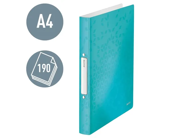 Ringband Leitz WOW A4 2-rings O-mech 25mm PP ijsblauw