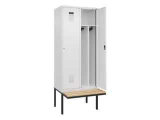 locker met bank,voor scheiding van kleding,HxBxD 2120x800x815mm,2vak - 1