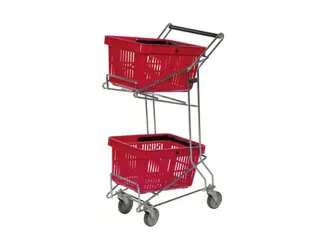 miniwagen,draagverm. 60kg,2etage(s),HxLxB 975x560x260mm,gegalvaniseerd - 1