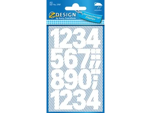 Cijfereretiket Z-design Home 2 vel watervast wit